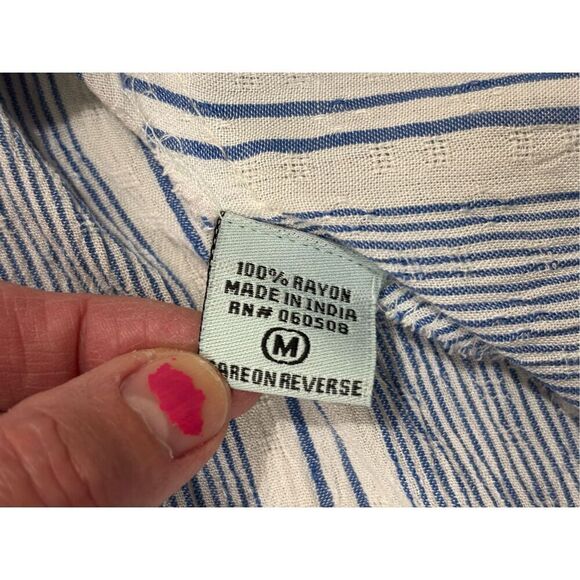 Nostalgia, blue and white striped summer dress size M - Picture 10 of 11